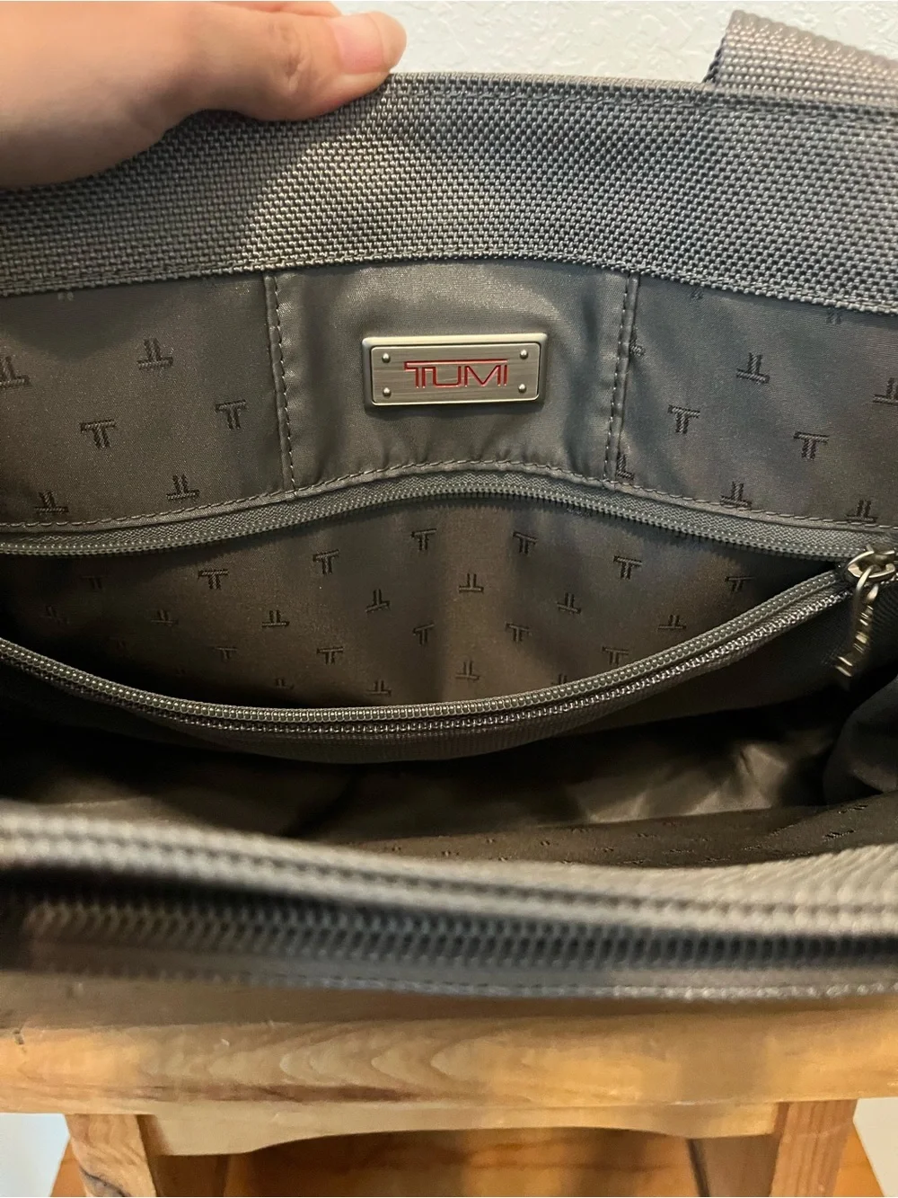 TUMI Gray Ballistic Nylon Laptop Tote Business Briefcase Work Bag